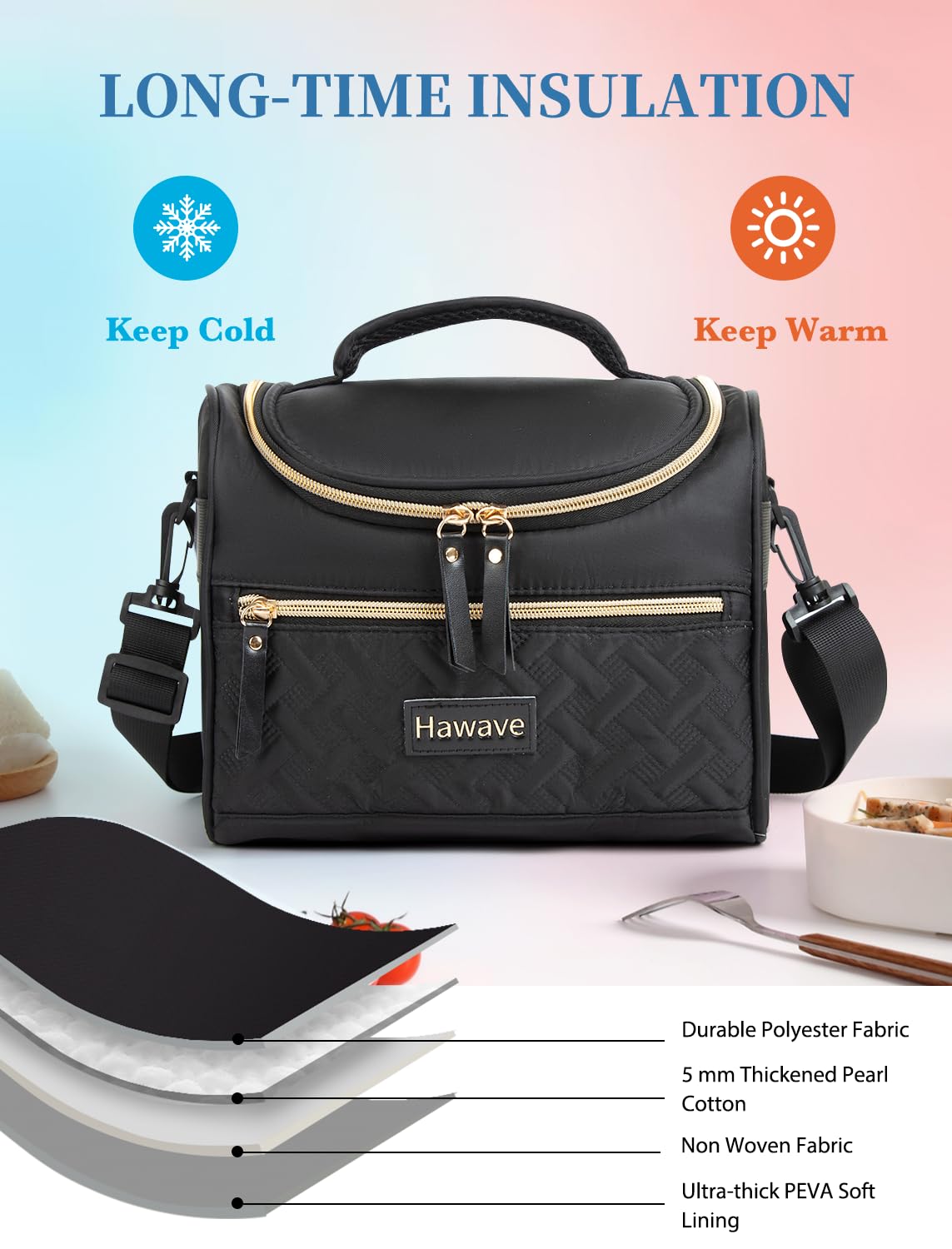 Hawave insulated lunch bag keeps meals at the right temperature