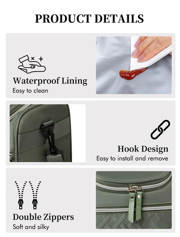 Hawave water-resistant lining protects contents from spills.
