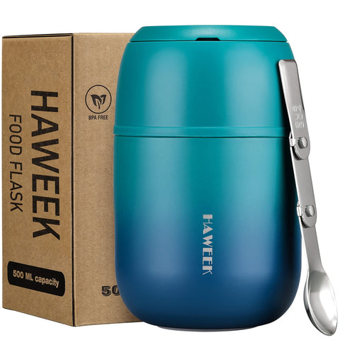 HAWEEK insulated soup thermo 17oz with handle for portable hot meals on the go
