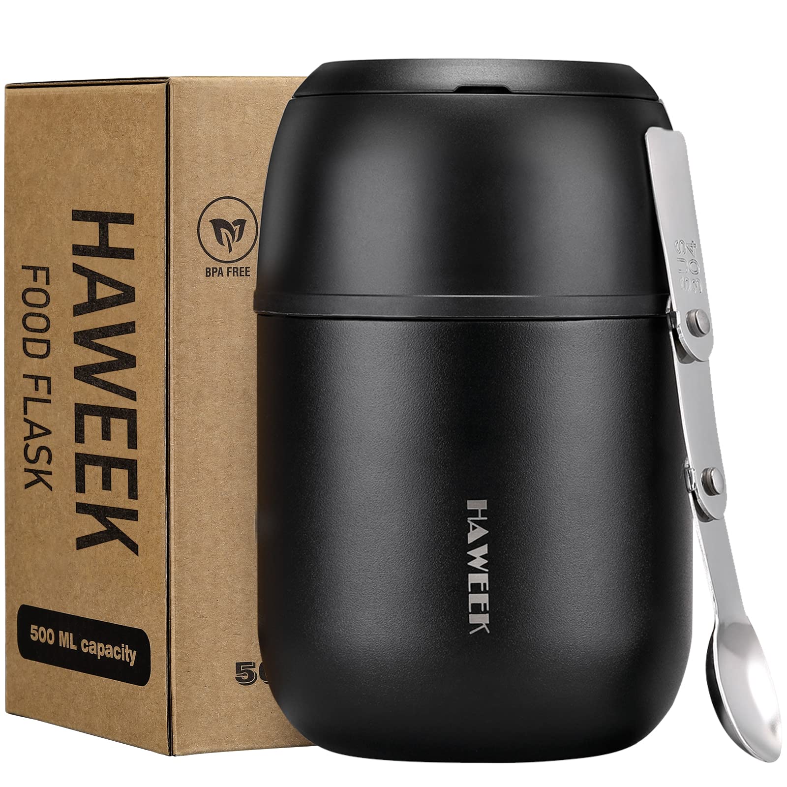 HAWEEK Soup Thermo 17oz front view, ideal for hot lunches at school or work