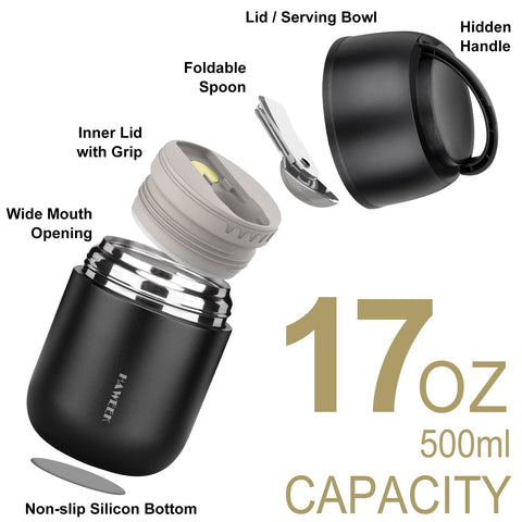 HAWEEK Soup Thermo 17oz leak-proof seal demonstrates portable, mess-free transport