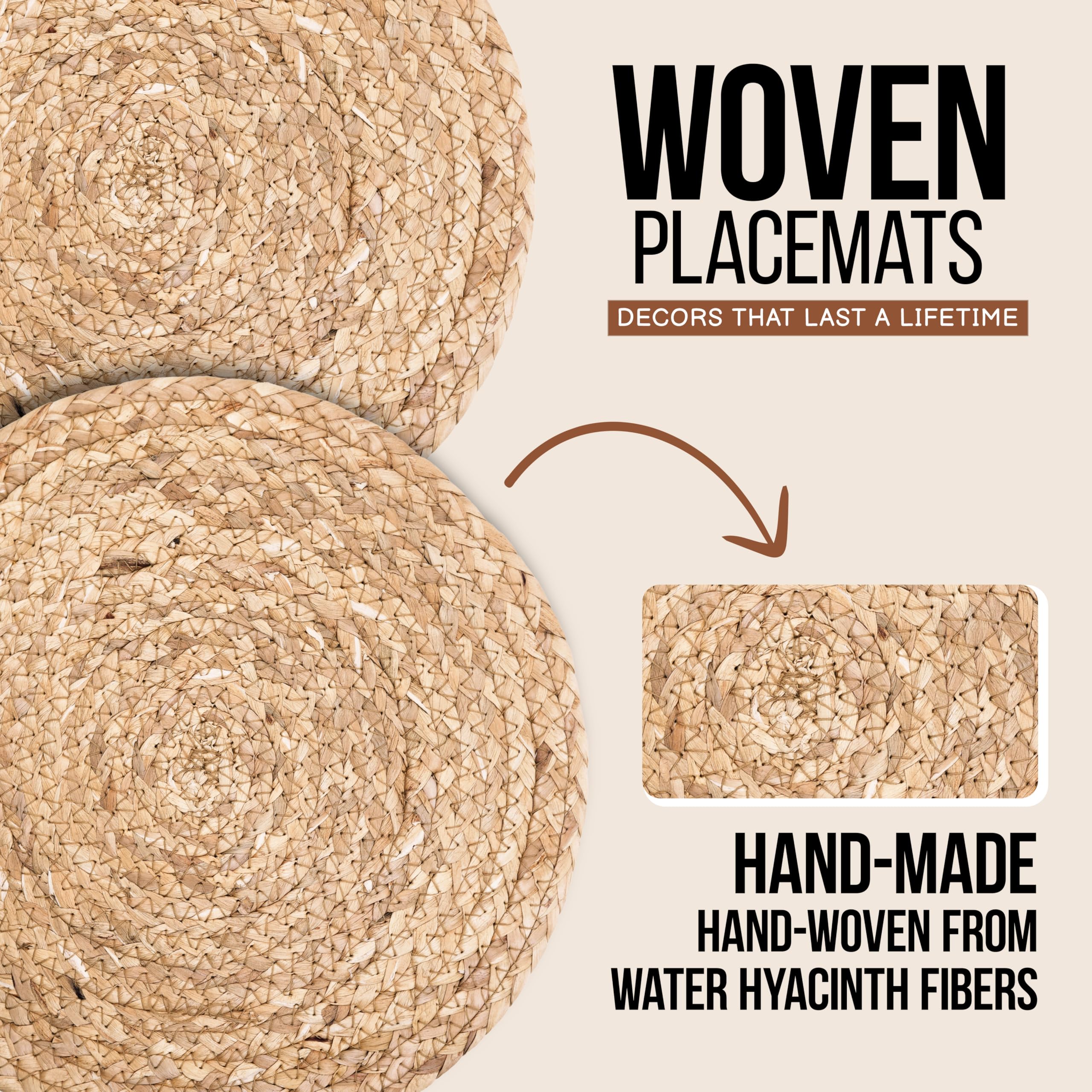 HaxHut heat-resistant round placemats protect surfaces during hot meals