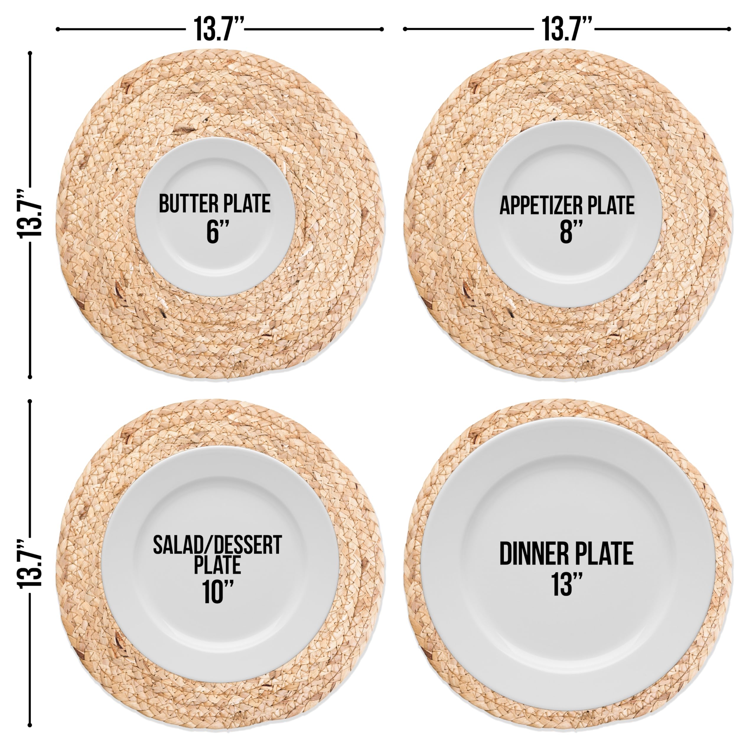 HaxHut natural water hyacinth placemats highlight durable surface for everyday meals
