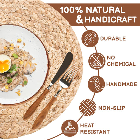HaxHut non-slip weave placemats keep plates stable on the table