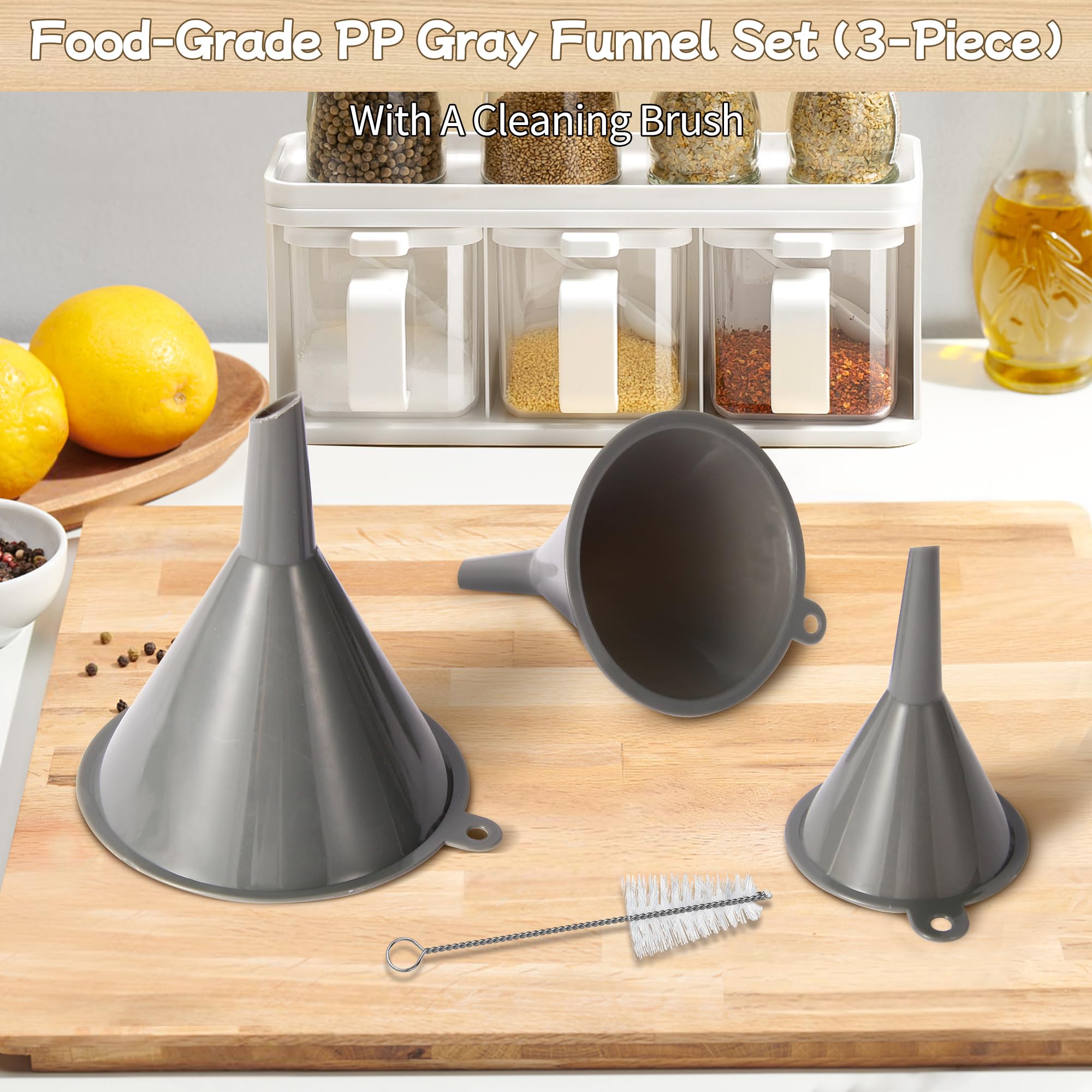 HAYAWEY 4.72-inch funnel fits bottles and jars for clean pouring