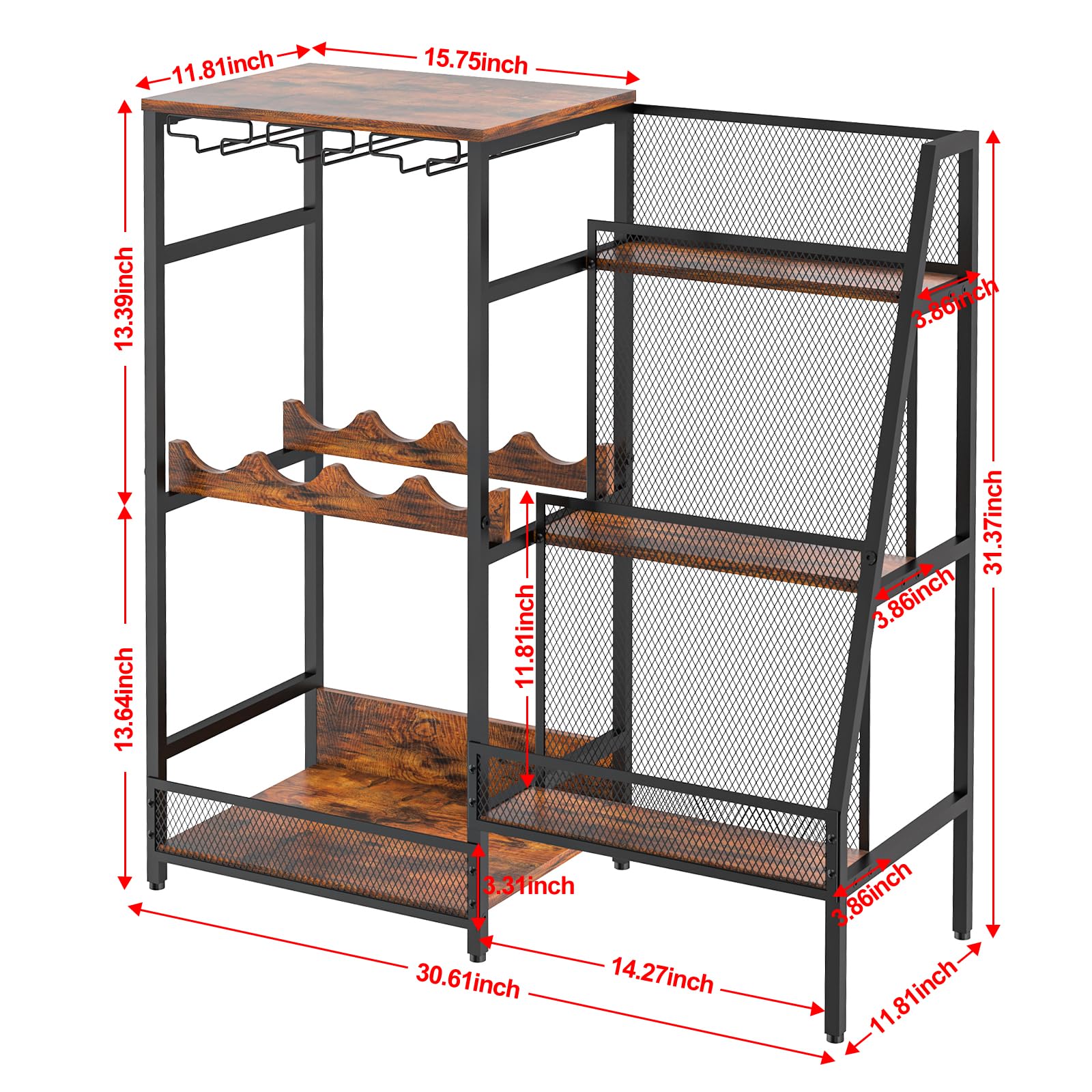 Hayexiha versatile liquor stand with adjustable feet stays steady on floors