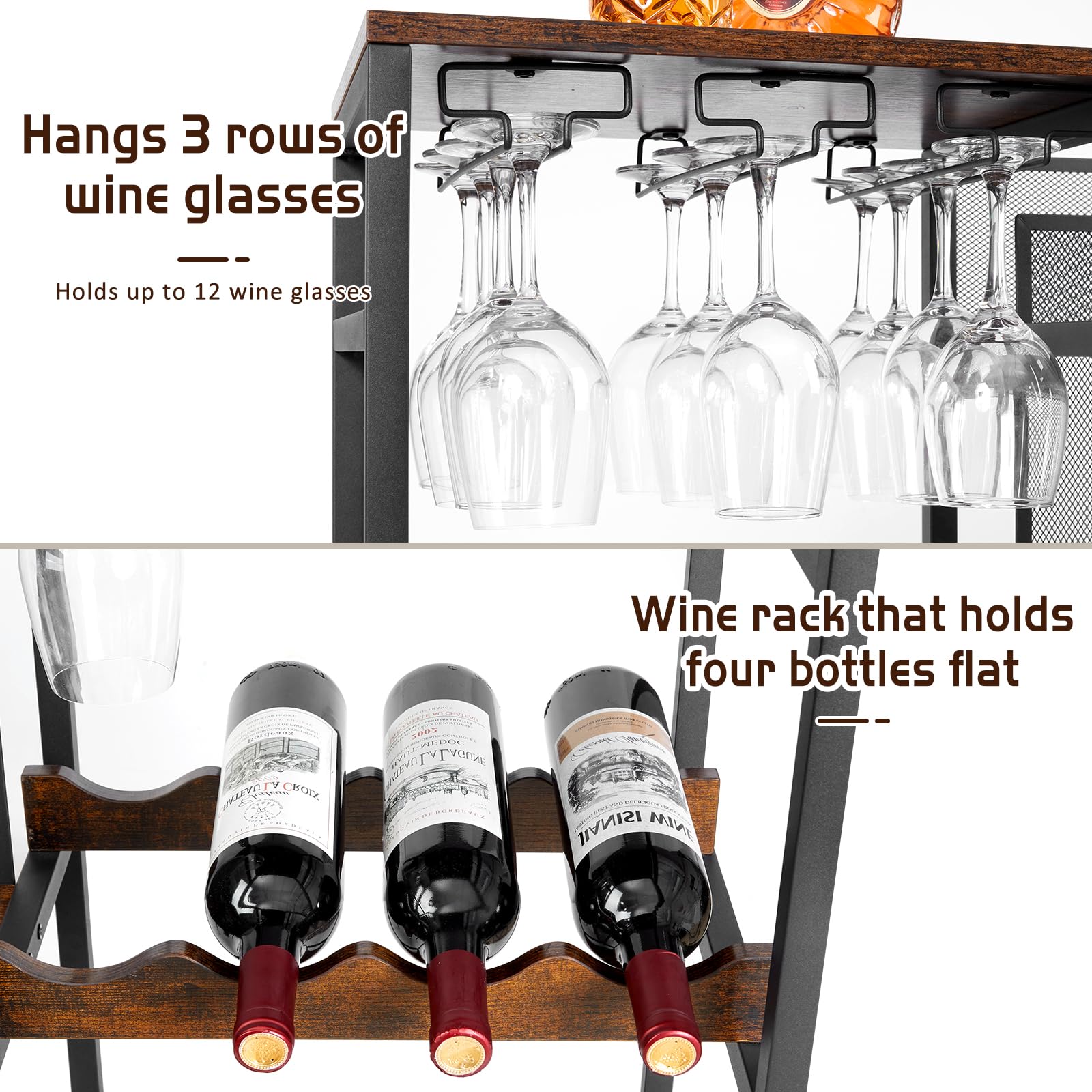 Hayexiha versatile liquor stand mini bar table doubles as prep and display area