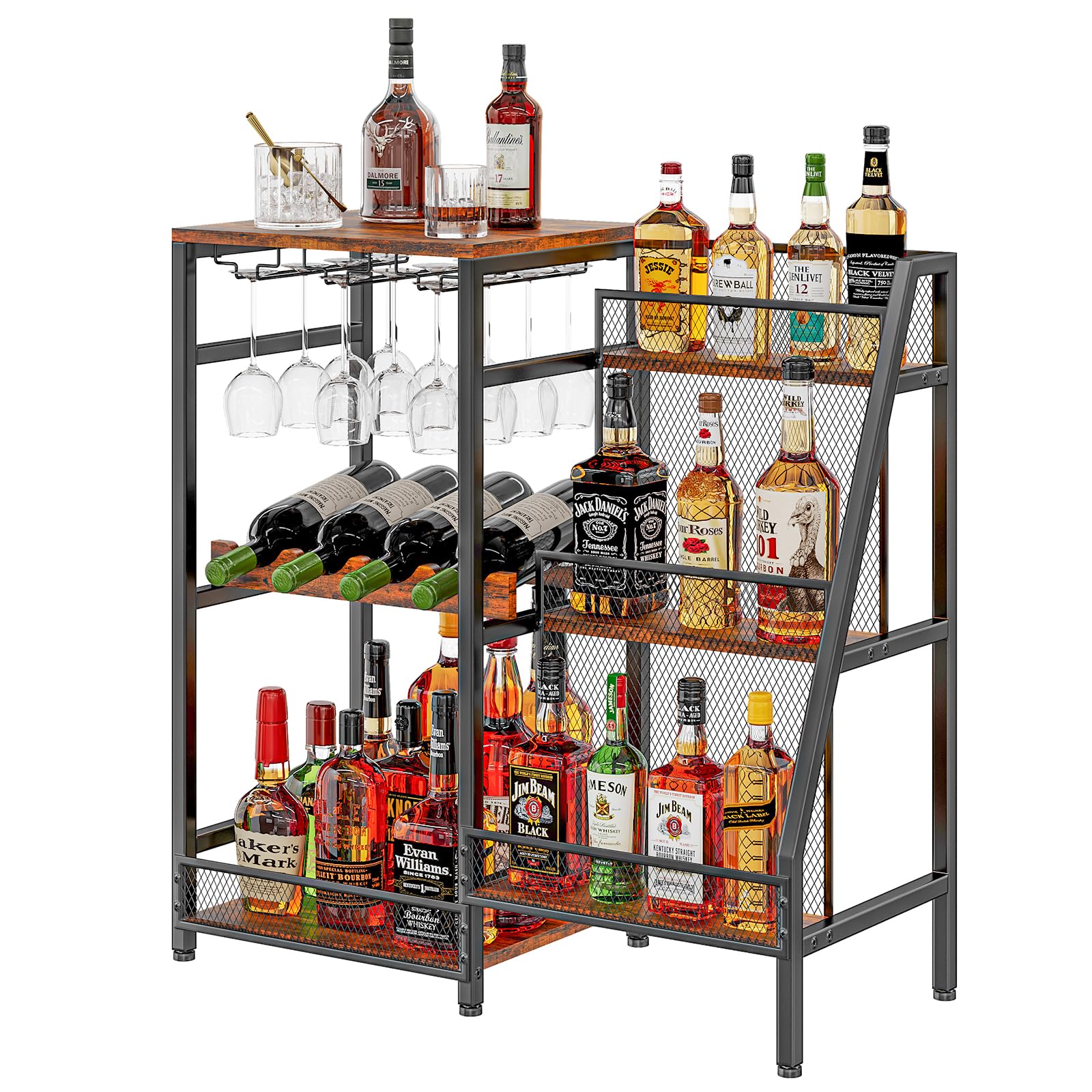 Hayexiha versatile liquor stand supports vertical and horizontal storage options