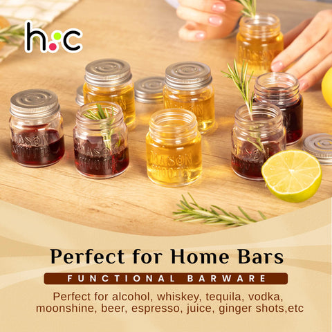 Hayley Cherie classic mason jar design shooter, rustic centerpiece or functional bar accessory.