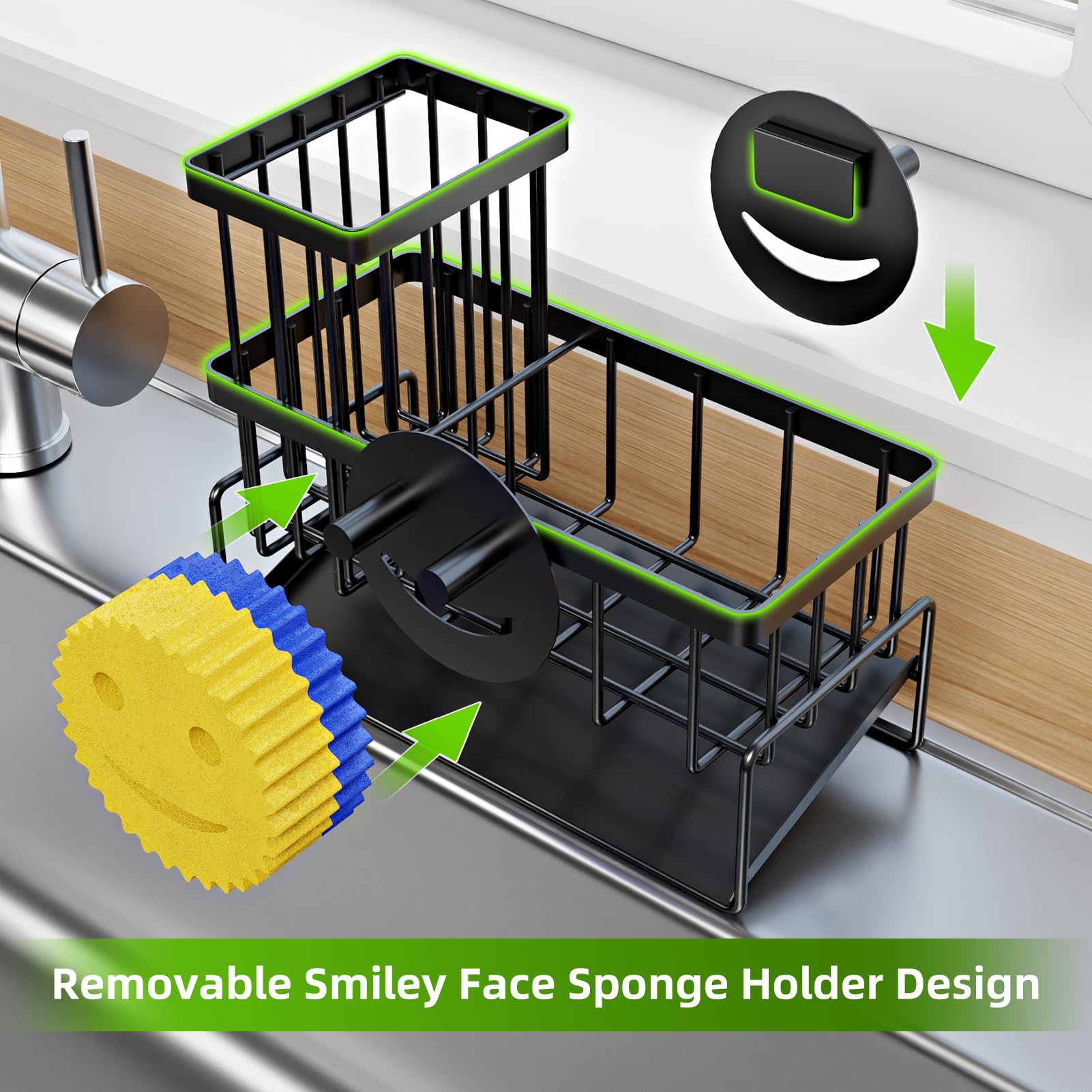 HAYOLPORS detachable brush holder offers flexible tool storage on the sink