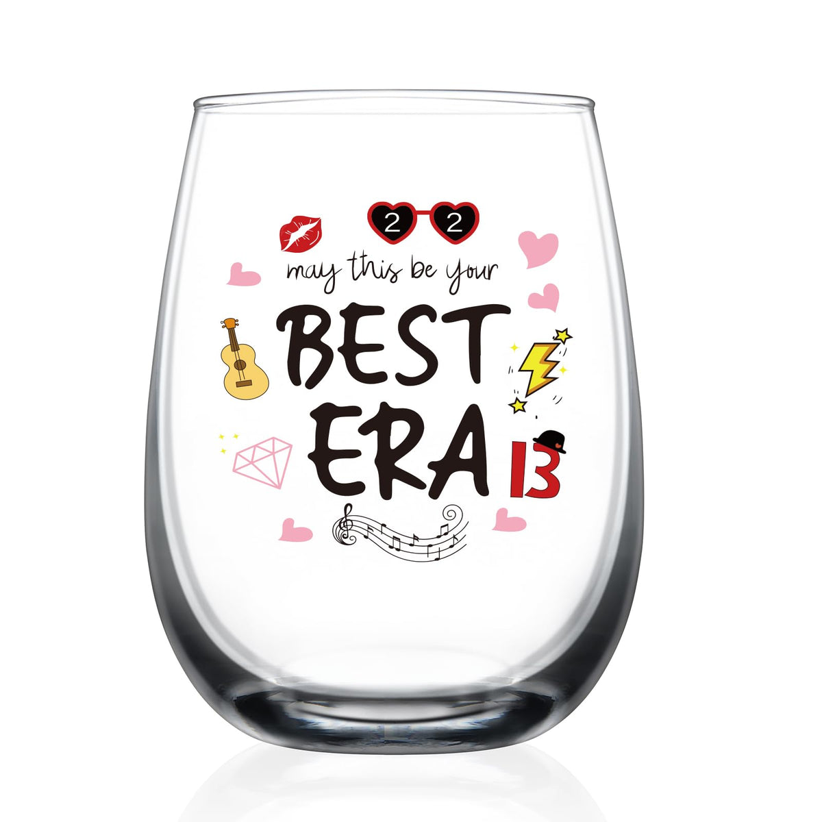 HAYOOU 15oz wine glass with bold May This Be Your Best Era design for fans.