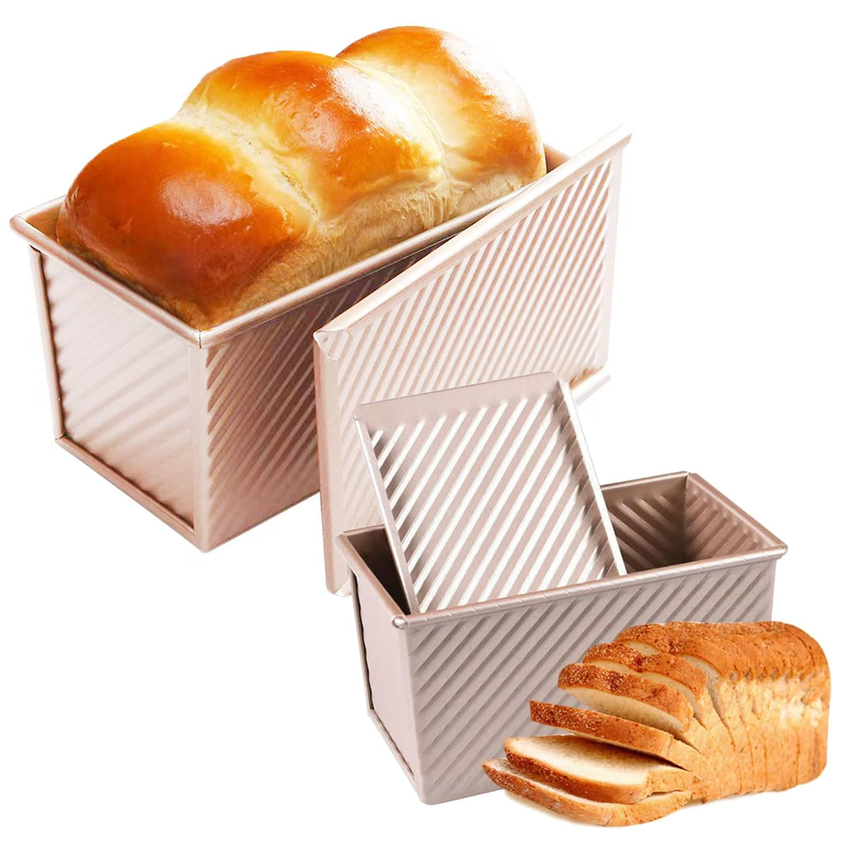 Hazyore pullman bread pan large with cover for even bake and easy release