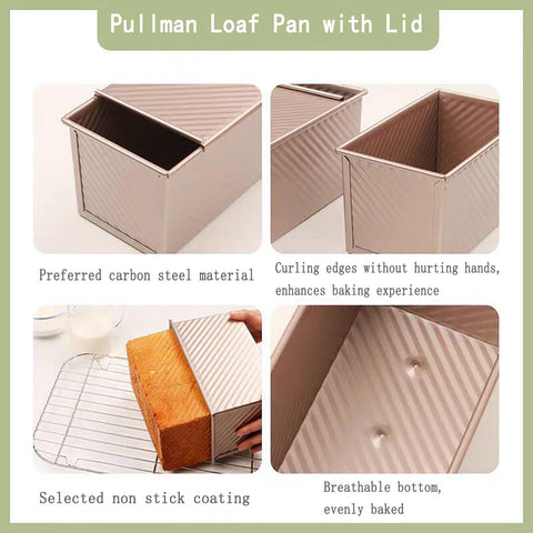 Hazyore pullman bread pan large with vented bottom promotes even browning