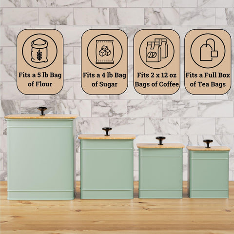 HB Design Co airtight lids seal flour and sugar, keeping pantry items dry.