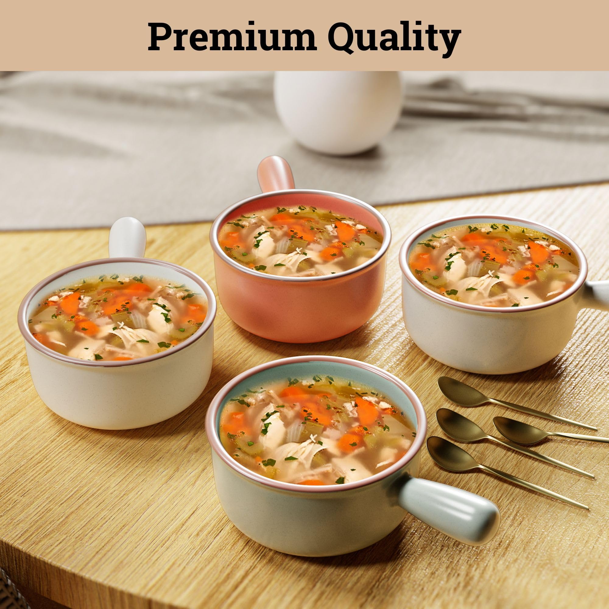 HB Design Co bowls with ergonomic handles make serving hot soups comfortable