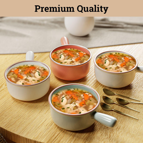 HB Design Co bowls with ergonomic handles make serving hot soups comfortable