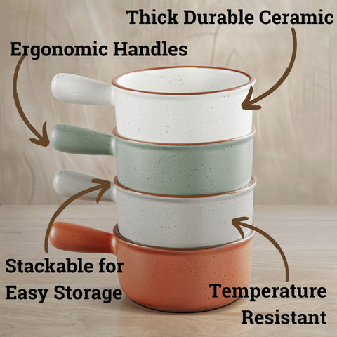 HB Design Co thick-walled ceramic bowls with handles deliver durable service for everyday meals