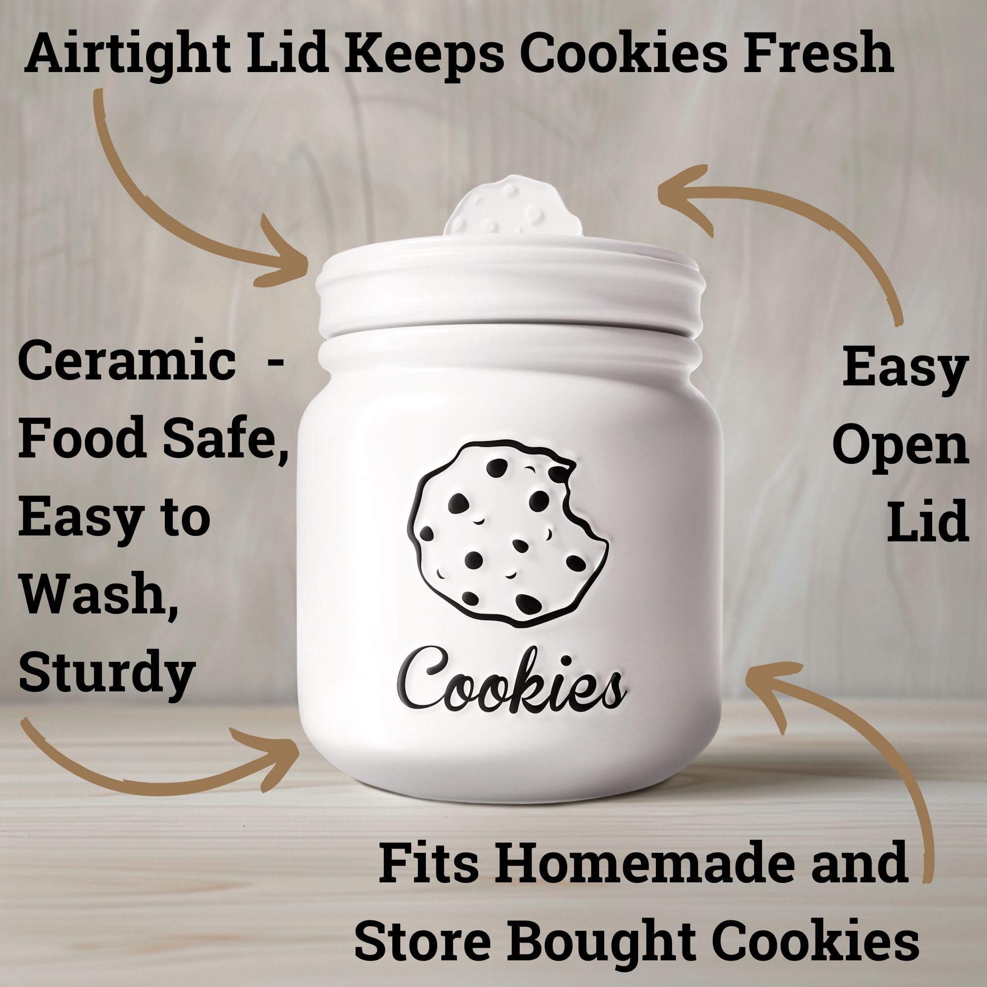 Close-up of rubber-lined lid showing moisture protection for baked cookies