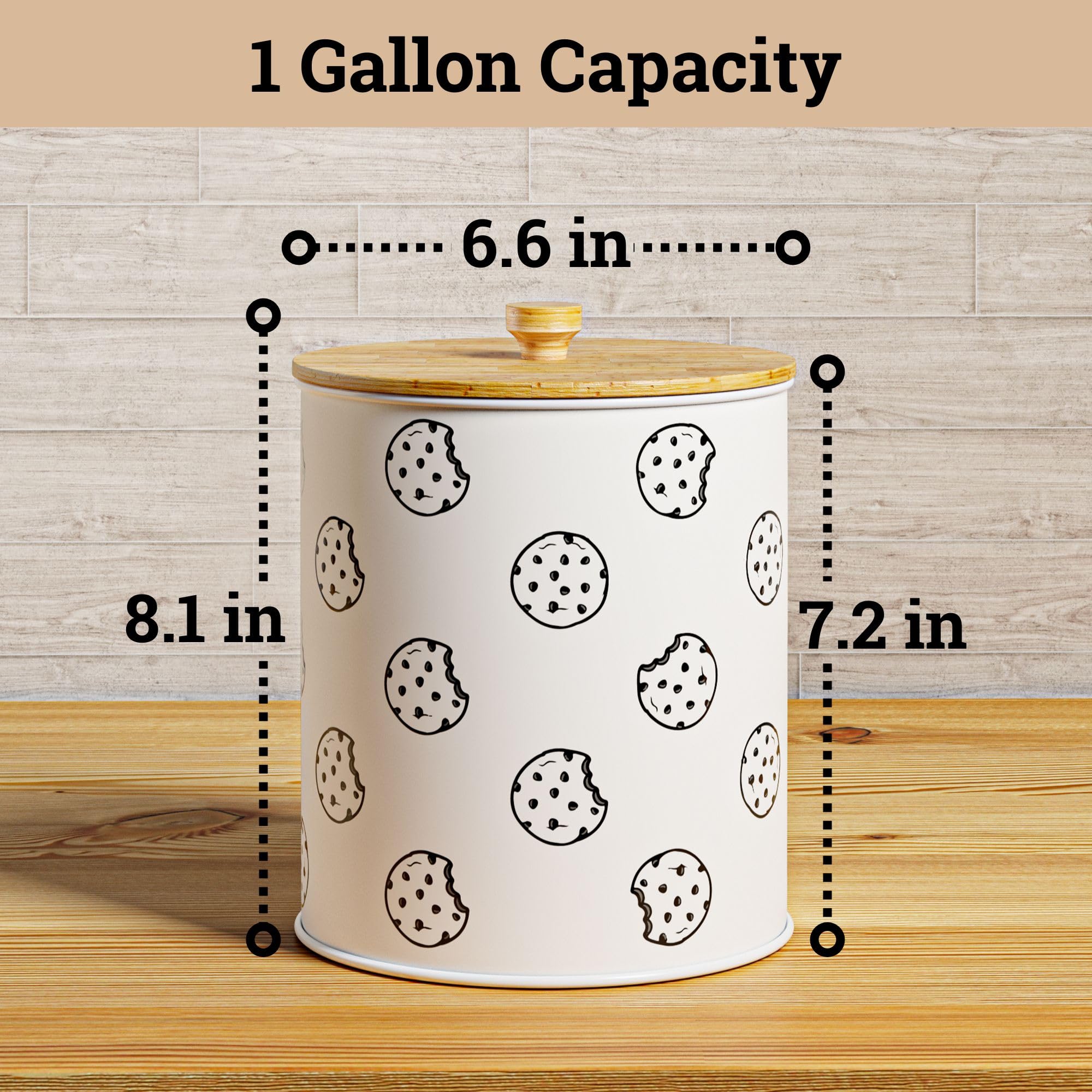 HB Design Co airtight container on counter holding about 30 cookies