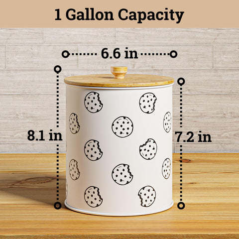 HB Design Co airtight container on counter holding about 30 cookies
