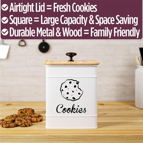 HB Design Co. countertop display-ready cookie jar complements farmhouse or modern decor.