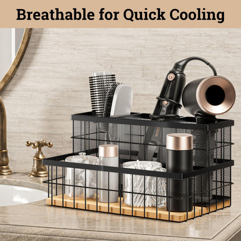 HB Design Co removable baskets keep tools organized and easy to wipe clean.