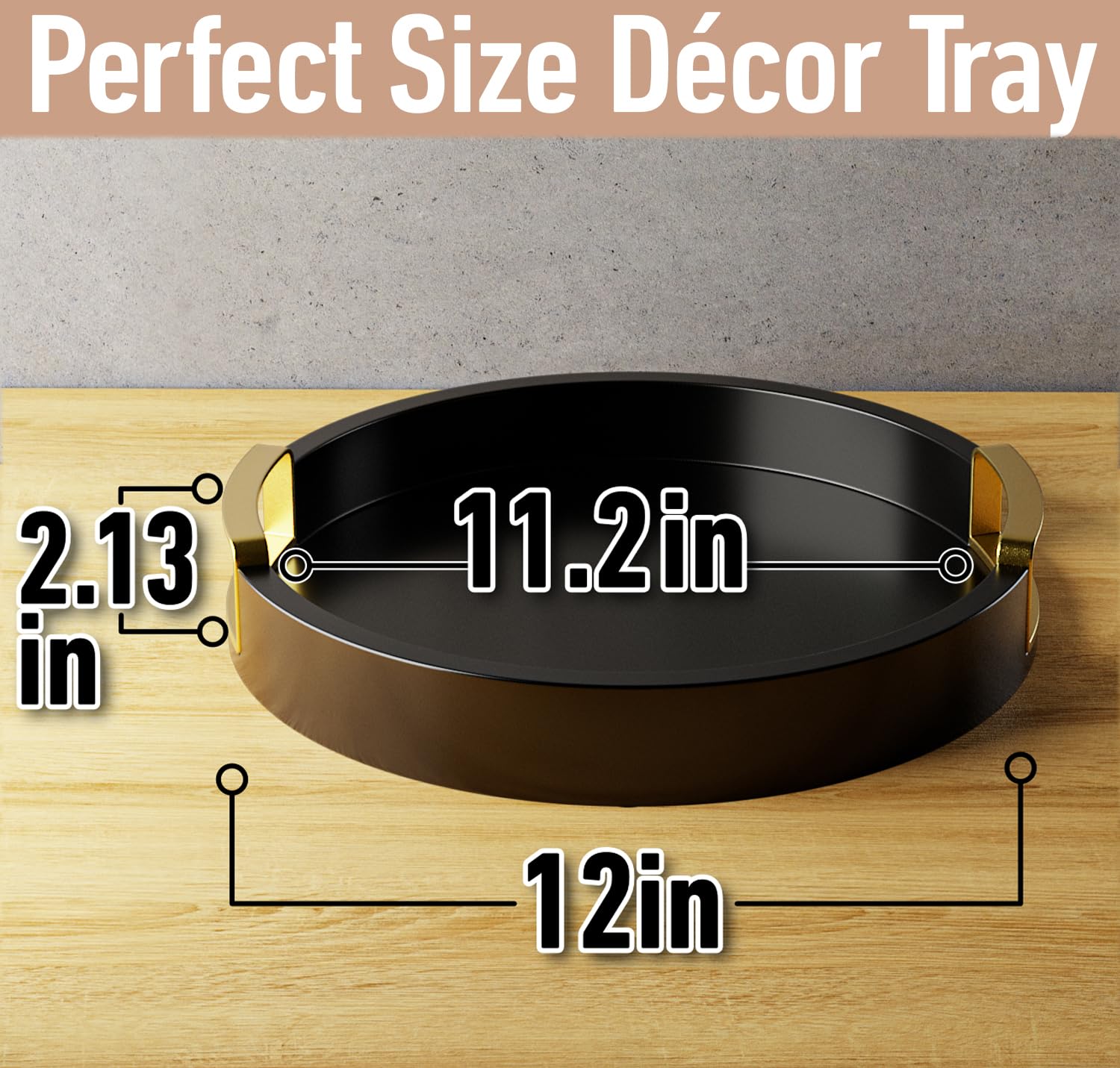 HB Design Co versatile round tray used on bar or vanity setup
