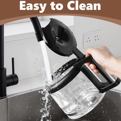 HBCyole 12-cup capacity carafe supports busy households.