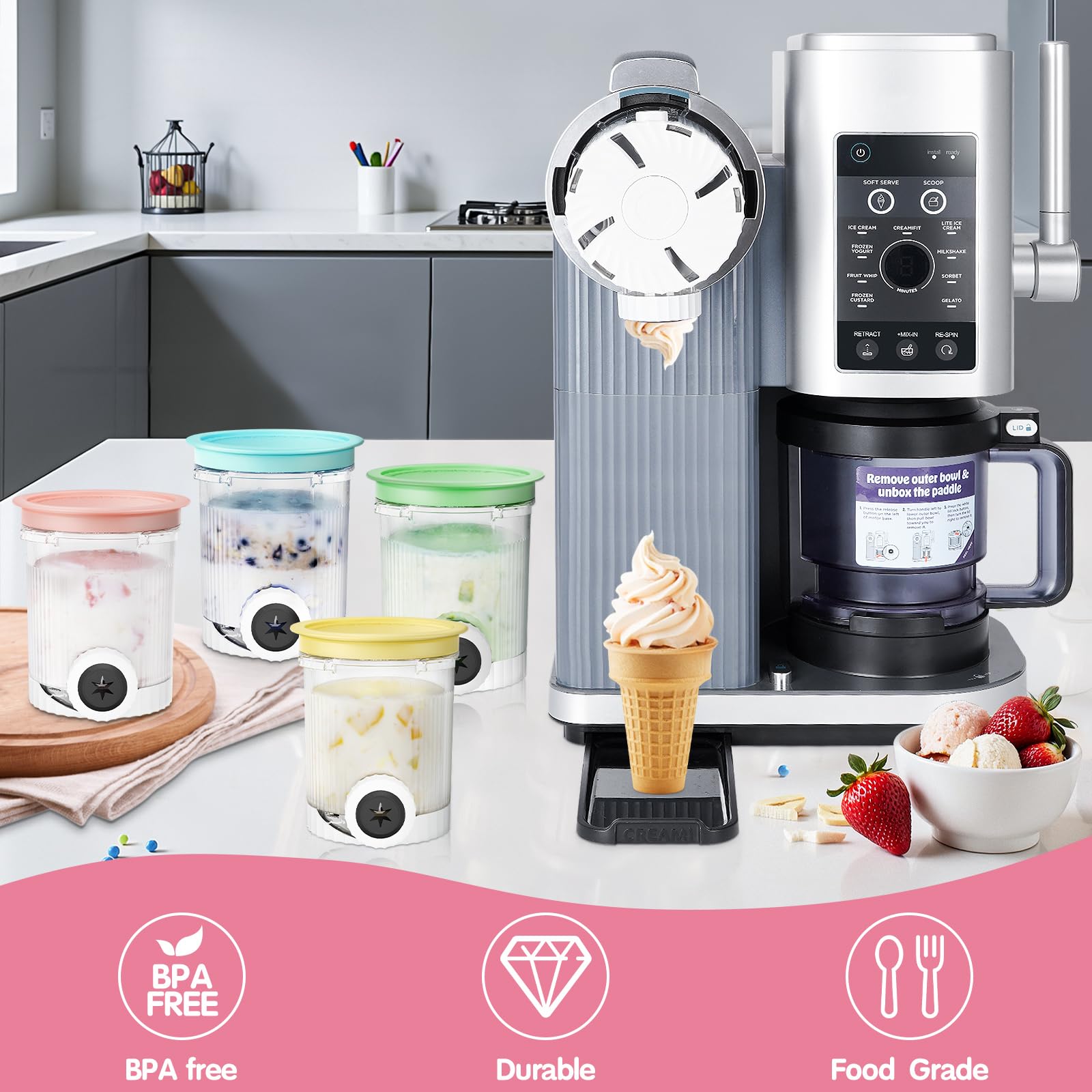 HBCyole swirl pint pair for Ninja NC700 allows versatile flavor prep