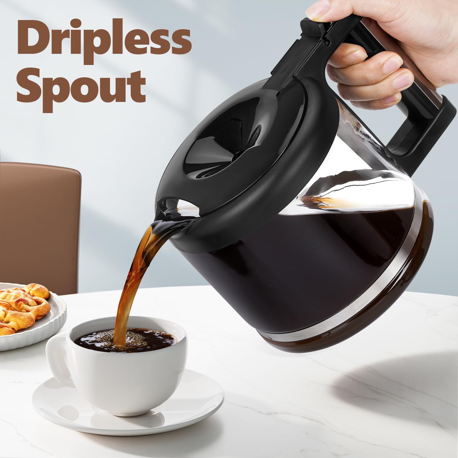 HBCyole dishwasher-safe carafe simplifies cleaning after gatherings.
