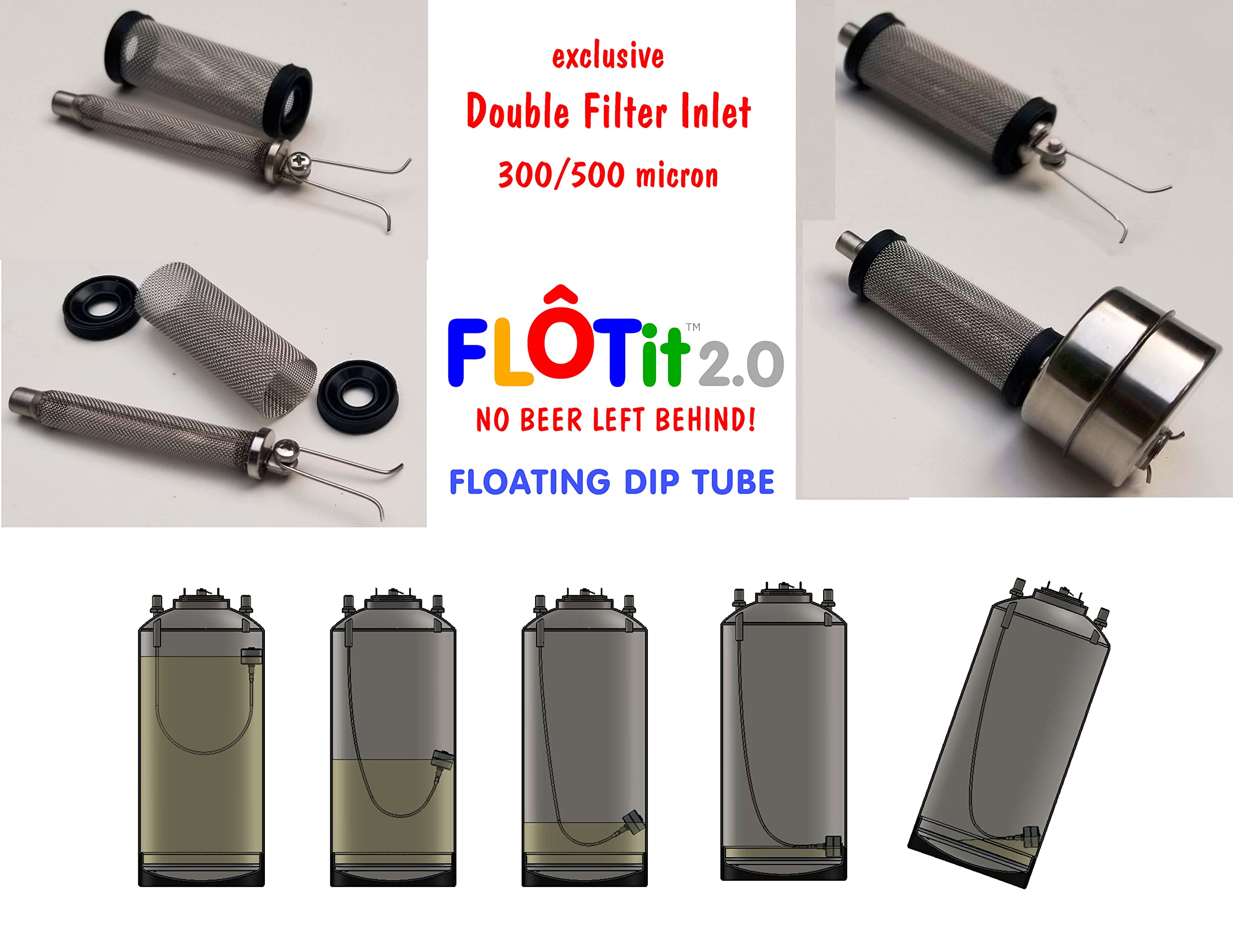 HBL Flotit 2.0 exterior keg connections ensure no arm inside.