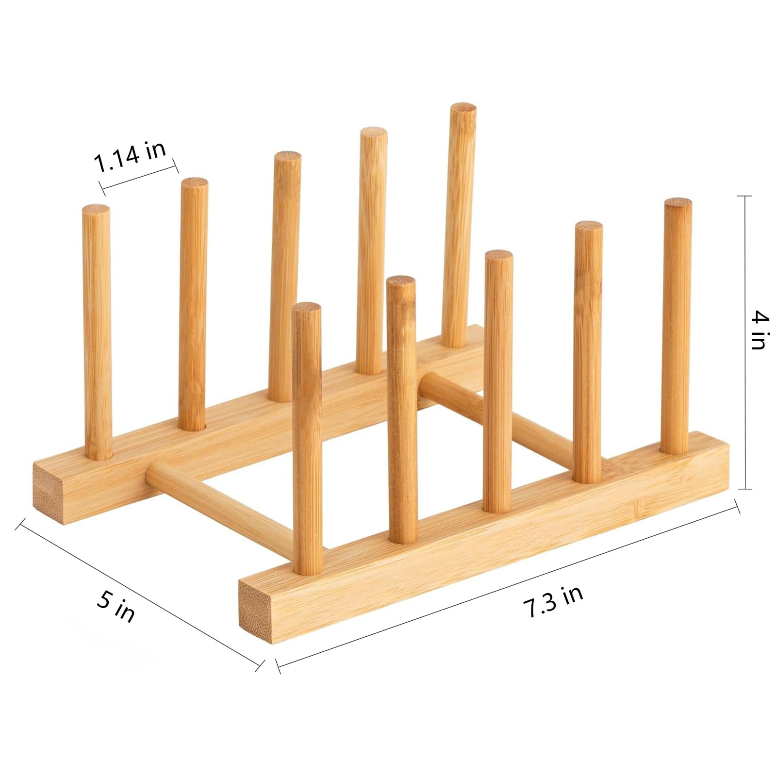 HBlife bamboo rack displaying lid storage for organized cabinets.