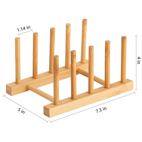 HBlife bamboo rack displaying lid storage for organized cabinets.