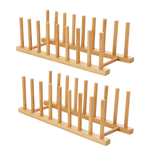 HBlife bamboo drying rack side view shows compact, dry-ready setup