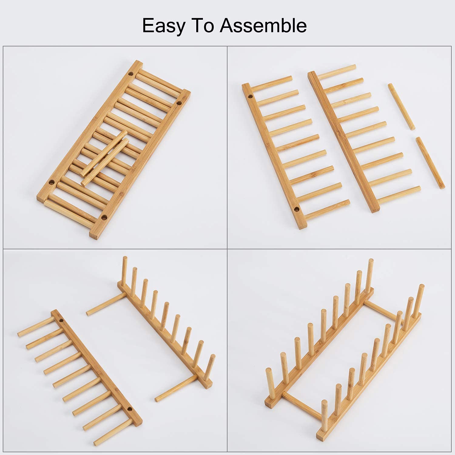 HBlife bamboo kitchen organizer flatlay for compact storage