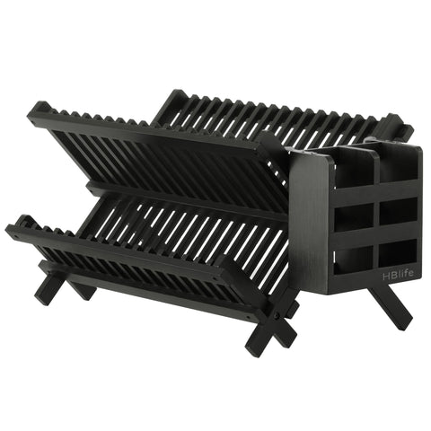 HBlife dish rack bamboo construction highlights sturdy, natural finish for everyday drying.