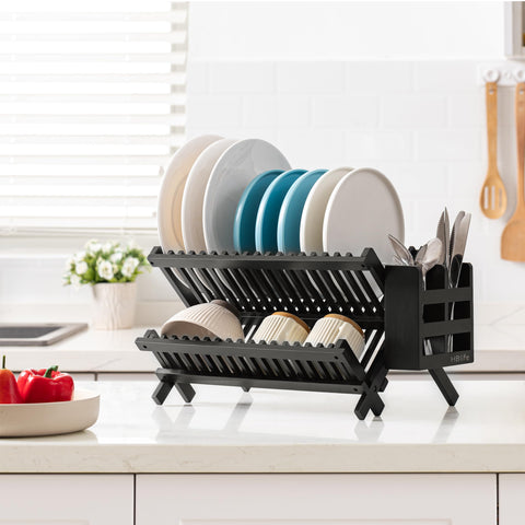 HBlife utensil holder keeps flatware tidy and drains water.