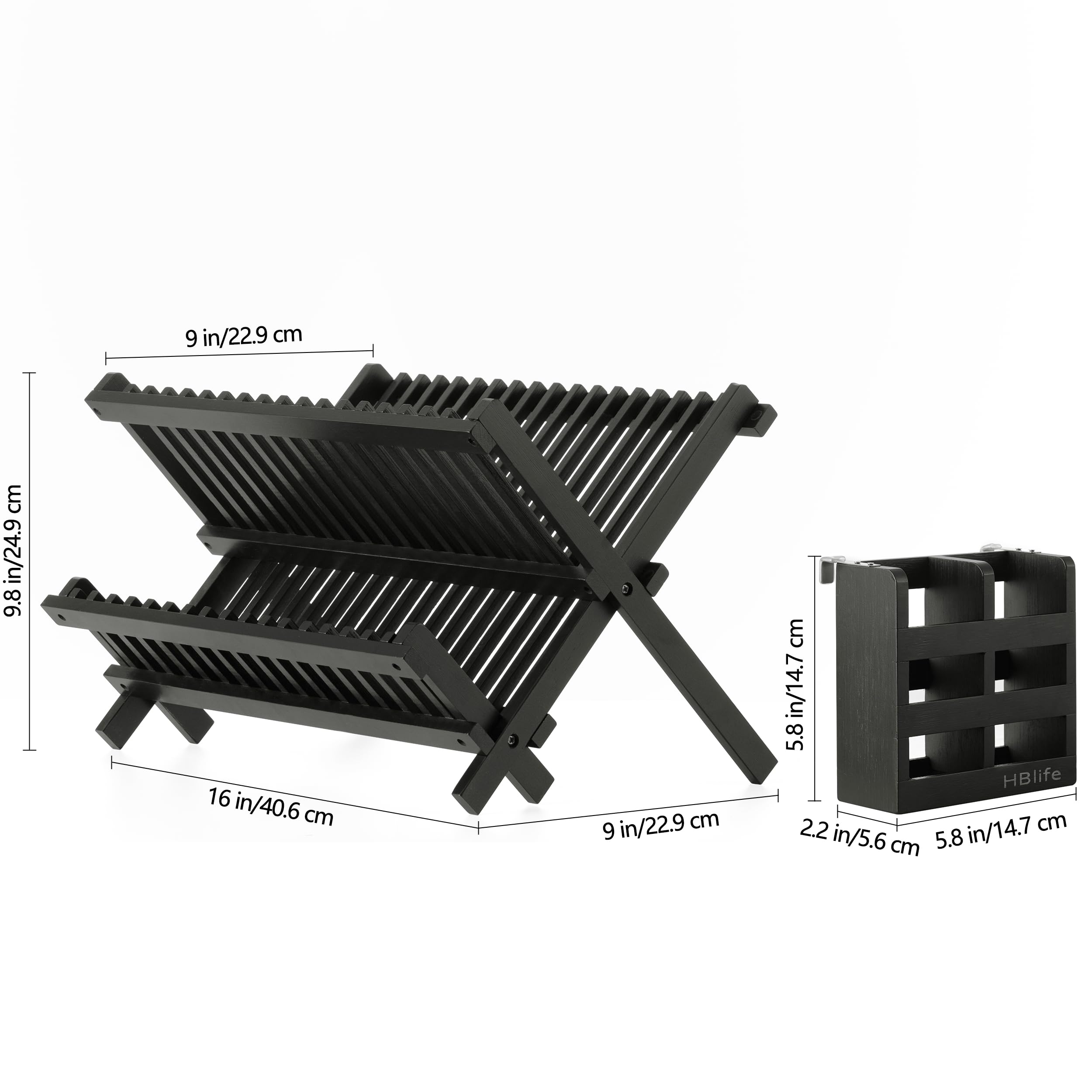 HBlife dish rack with X-shape collapsible design saves counter space.