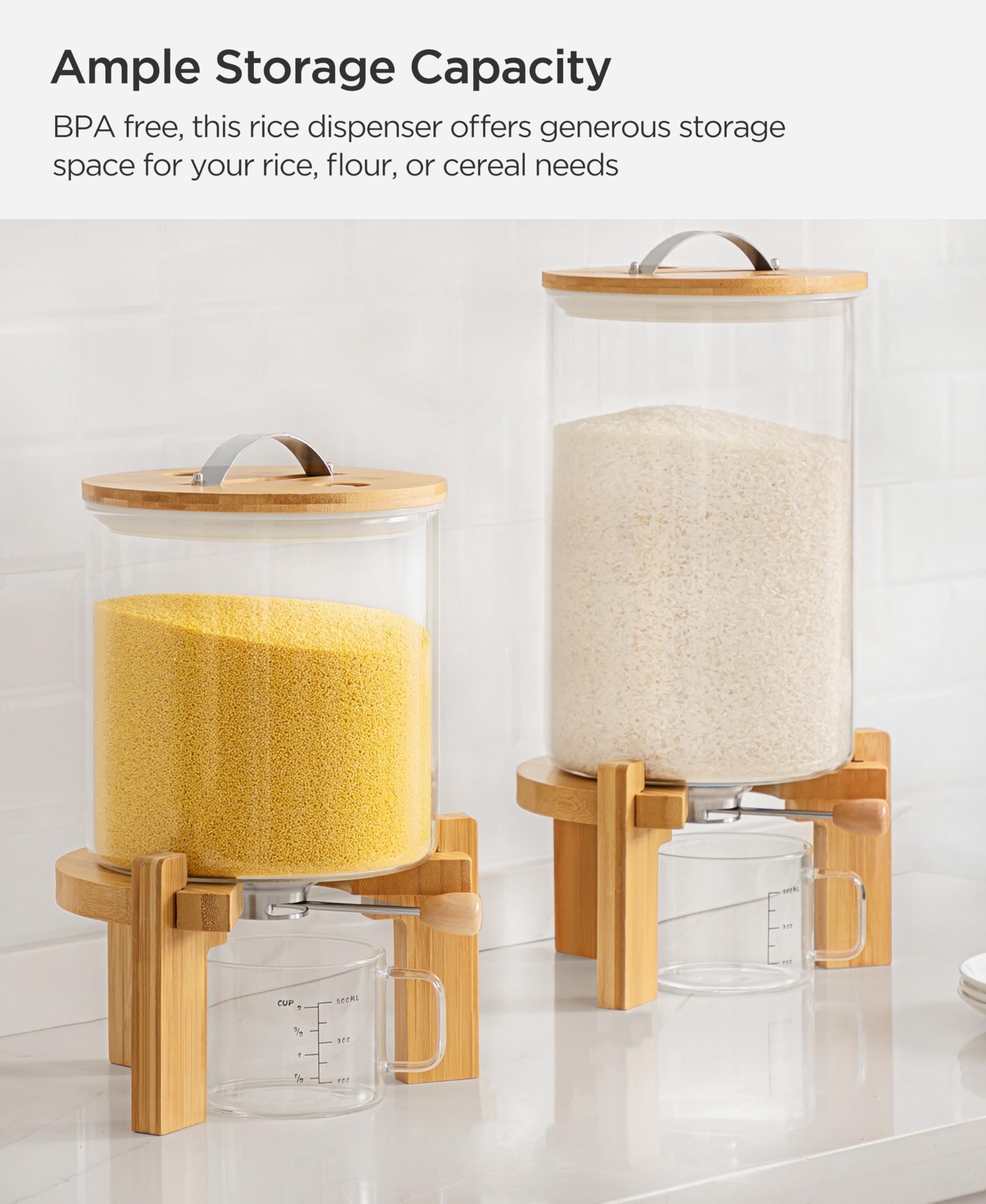 HBlife rice and cereal storage bin keeps pantry tidy and accessible.