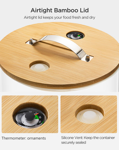 HBlife glass measuring cup fits neatly into dispenser for accurate portions.