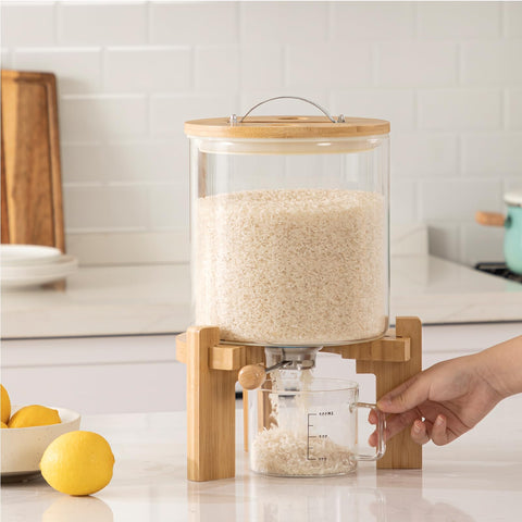 HBlife 5L capacity stores rice, flour, or cereal neatly.