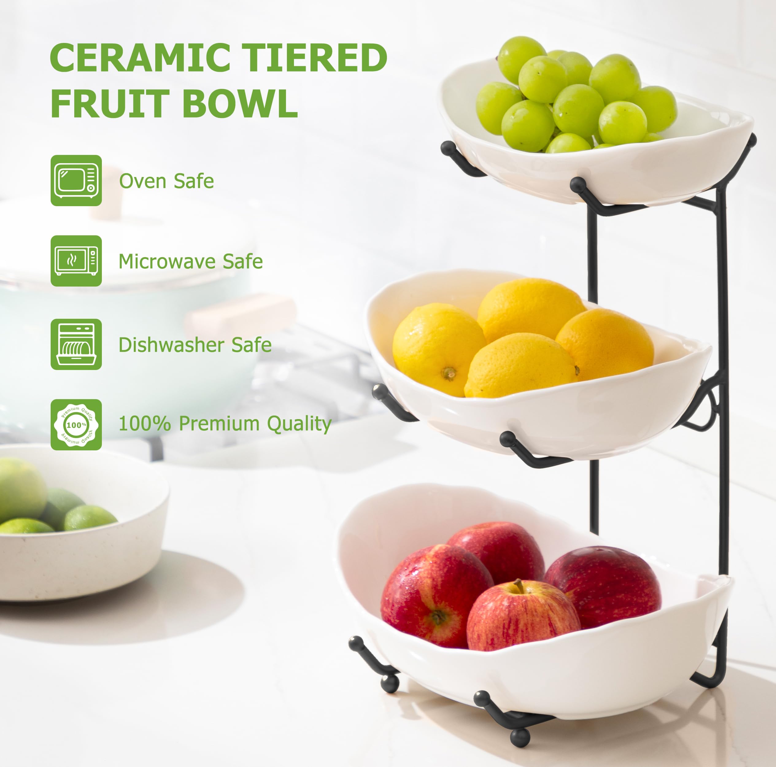 HBlife stable fruit bowl with non-slip feet prevents wobble during use.