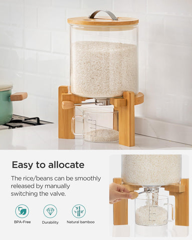 HBlife wooden stand and glass design adds kitchen style and stability.