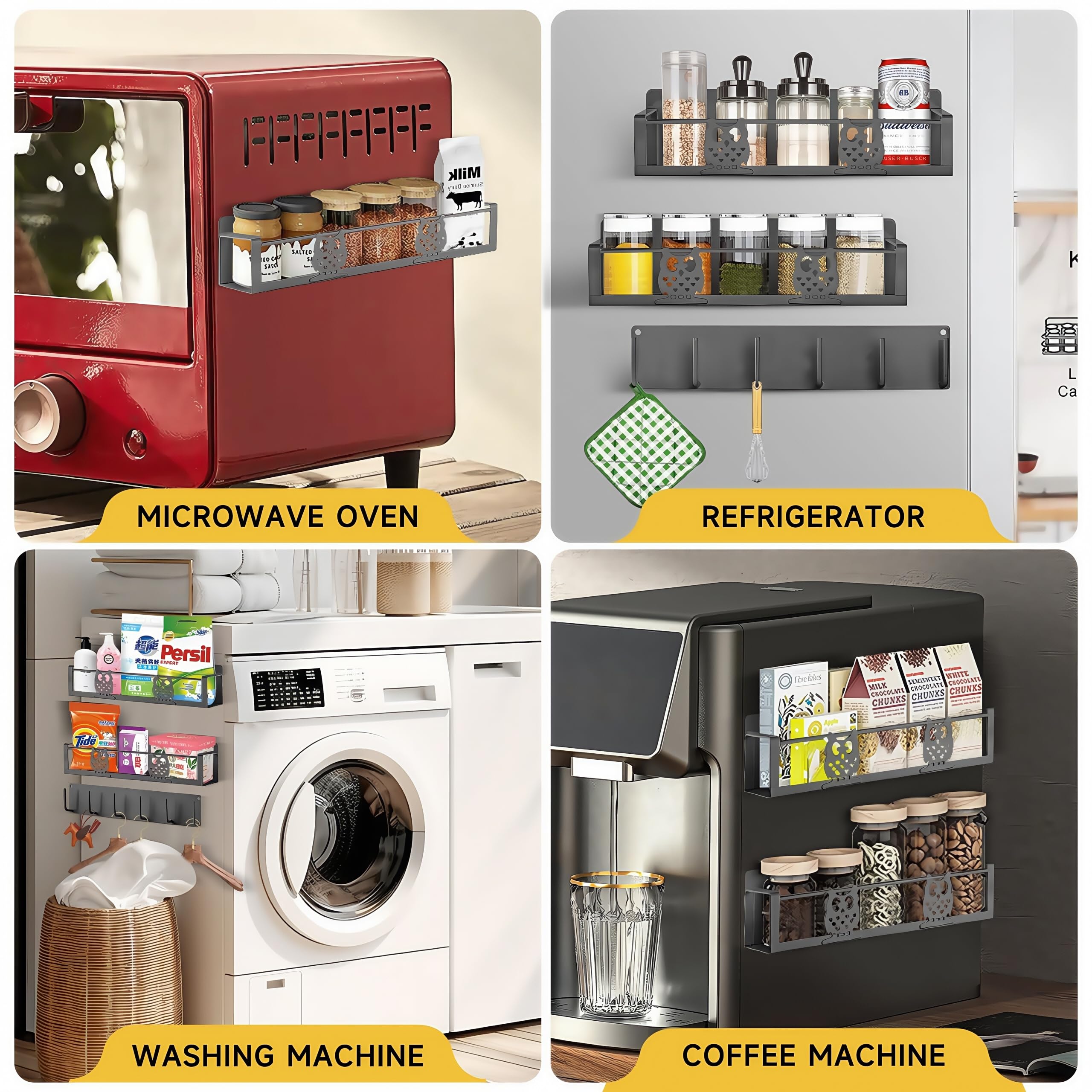 HCBaoXGui spice rack on fridge blends with modern kitchen design