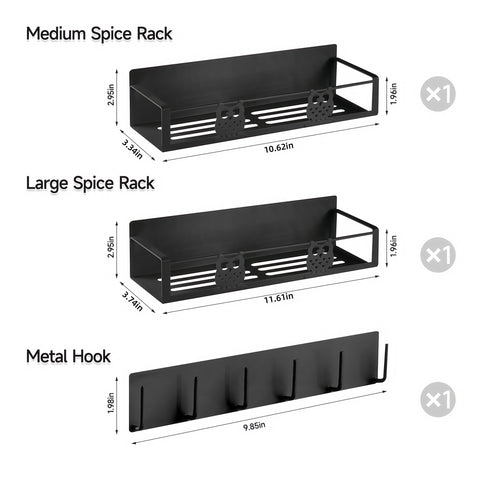HCBaoXGui magnetic shelf medium 10-62in helps organize bottles and spices