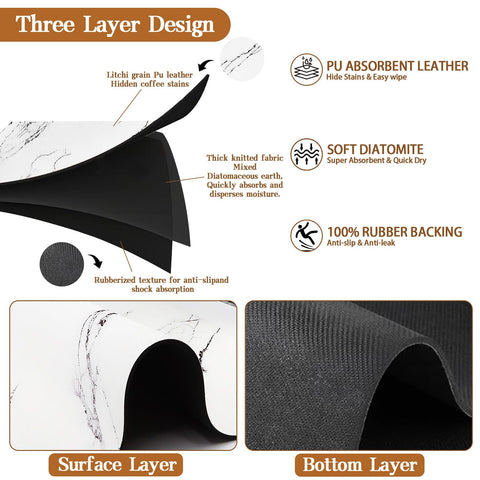 HCYDTOPU heat-resistant drying mat protects countertops while handling hot dishes.