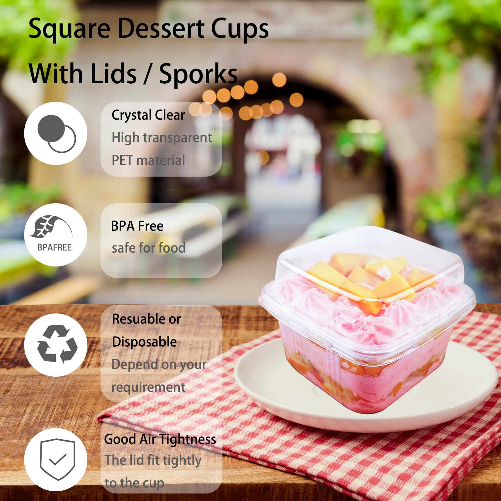 Hdagbnn PET dessert cups are lightweight and odor free