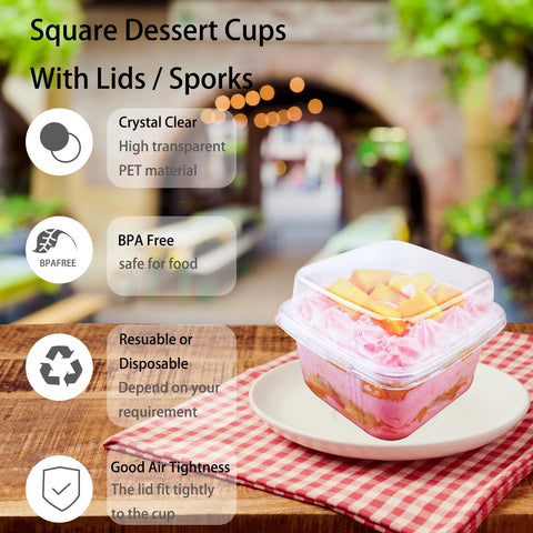 Hdagbnn PET dessert cups are lightweight and odor free