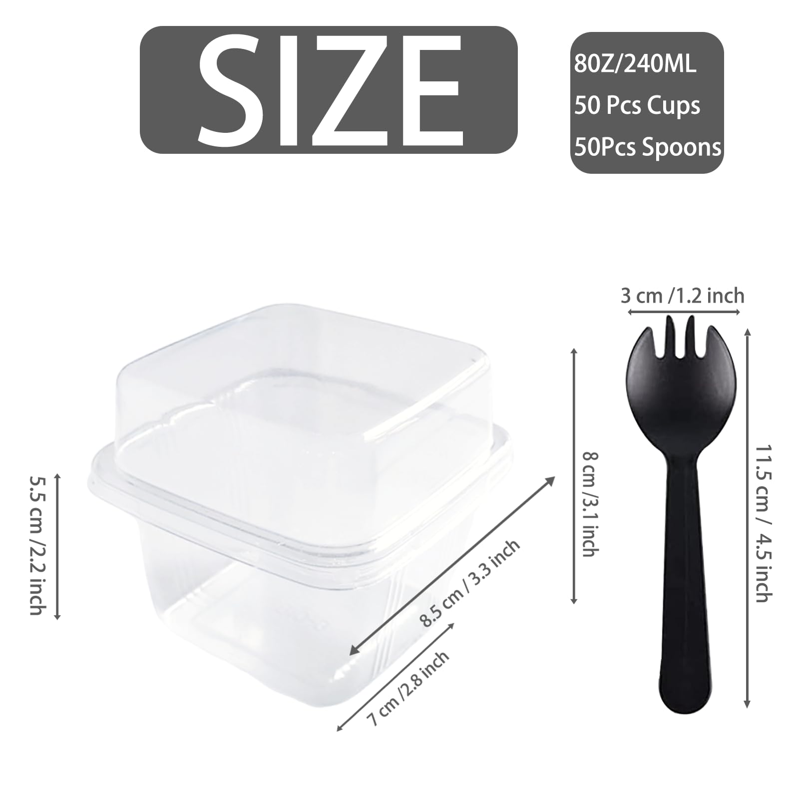Hdagbnn square parfait cups with buckle seal prevent spills