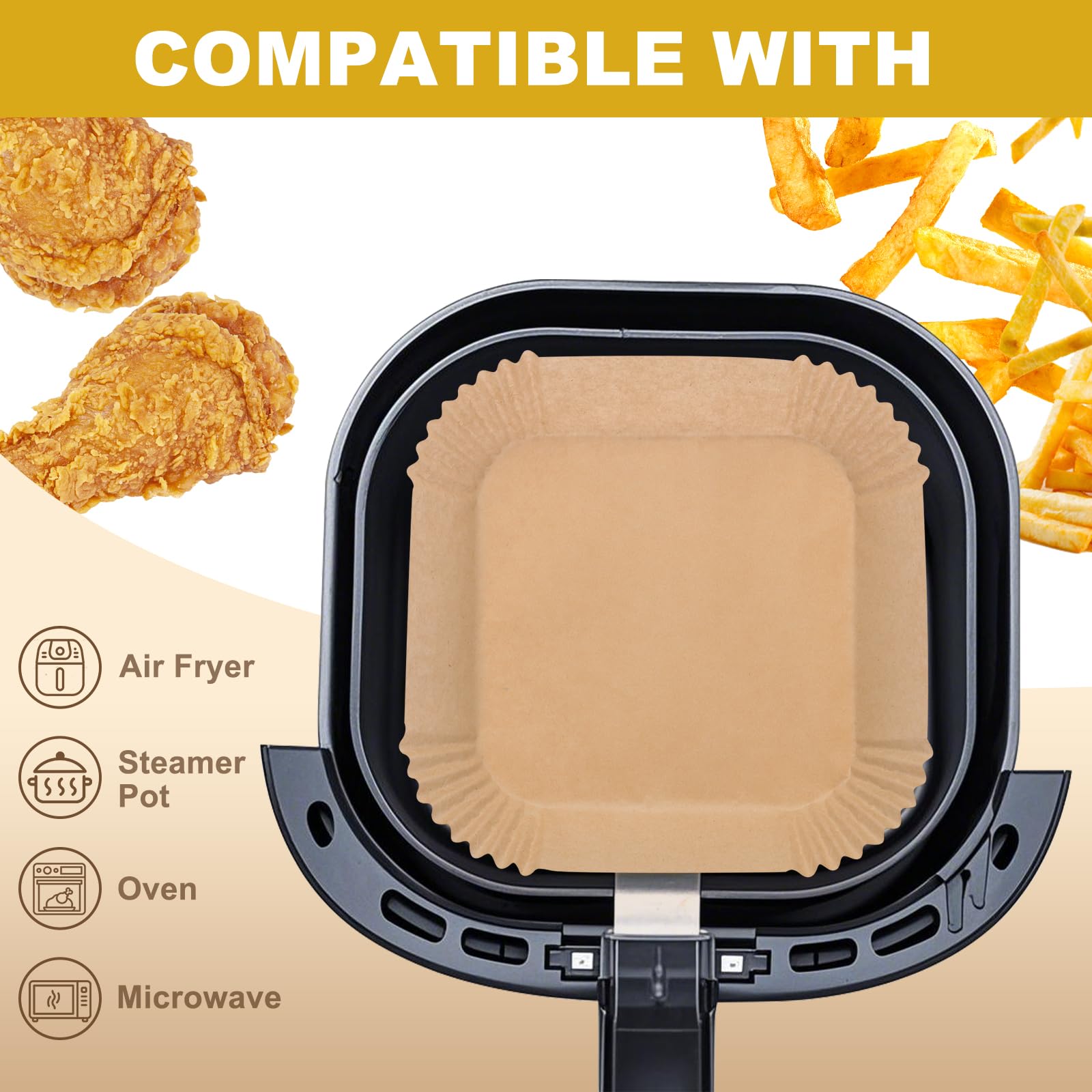 HDOET non-stick parchment liners with silicone coating for oil-free cleanup.